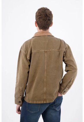 Tennis Chaqueta Con Cuello Texturizado En Algodón Kaki Para Hombre