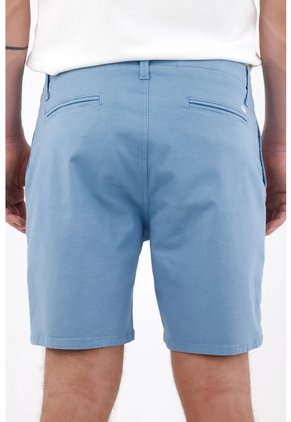 Tennis Bermuda Tradicional Con Frente Plano En Algodón Azul Cielo Para Hombre