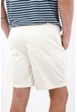 Tennis Bermuda Fit Relajado Con Cintura Elástica Y Cordón Trenzado De Algodón Crema Para Hombre de Tennis