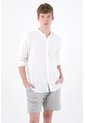 Tennis Bermuda Chino Fit Recto Con Micro Rayas Verticales En Algodón Gris Para Hombre de Tennis