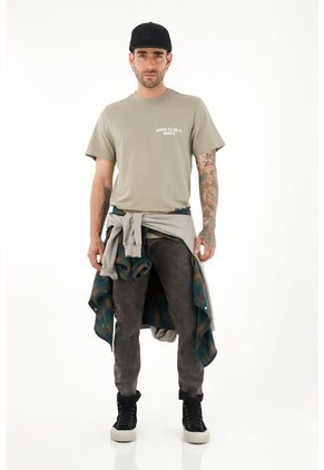 Camiseta Manga Corta Verde Para Hombre