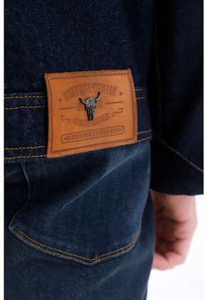 Tennis Chaqueta Fit Relajado Con Bolsillo Angular En Denim Para Hombre