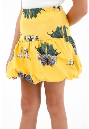 Falda Amarilla Tipo Globo Para Niña