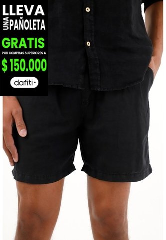 Tennis Bermuda Negra Con Bolsillos En Costados Para Hombre Tennis