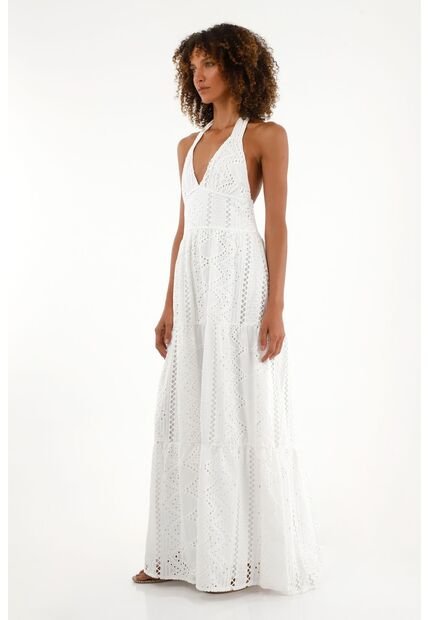 Tennis Vestido Largo En Ojalillo Crudo Para Mujer