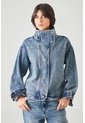 Tennis Chaqueta Fit Relajado Con Cuello Alto Asimétrico En Denim Para Mujer de Tennis