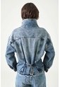 Tennis Chaqueta Fit Relajado Con Cuello Alto Asimétrico En Denim Para Mujer de Tennis