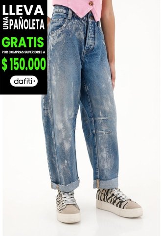 Jean Horseshoe Tiro Medio Con Brillo Para Niña Tennis