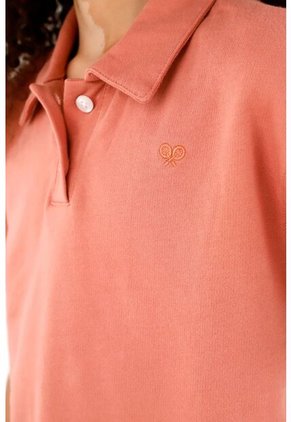 Camiseta Tipo Polo Rosada Para Niña
