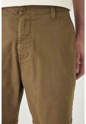 Tennis Bermuda Clásica Regular Con Bolsillos De Ojal En Algodón Caqui Para Hombre