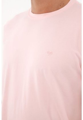 Camiseta Rosada Manga Corta Para Hombre