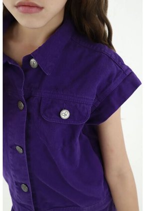 Chaleco Manga Corta Morado Para Niña