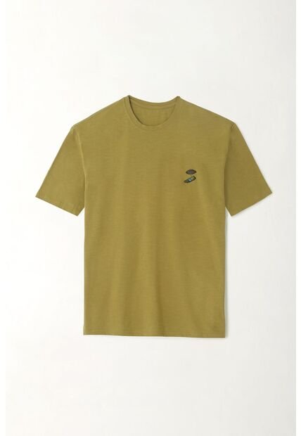 Camiseta En Jersey Flamé Verde Para Hombre