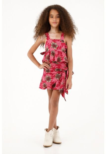 Camisa Con Estampado De Flores Para Niña