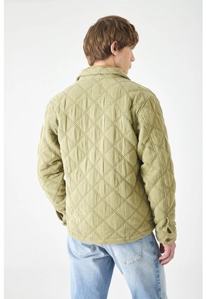 Tennis Chaqueta Fit Relajado Con Acolchado De Rombos En Verde Oliva Para Hombre