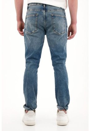 Tennis Jean Skinny Tiro Medio Azul Medio Para Hombre