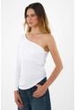 Tennis Camiseta De Un Solo Hombro Blanca Para Mujer de Tennis