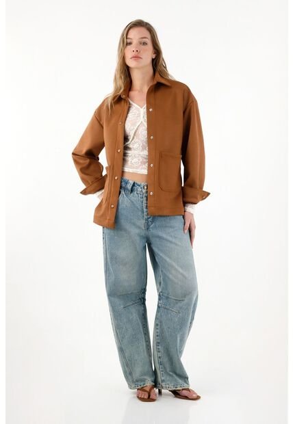 Tennis Abrigo Manga Larga Café Para Mujer