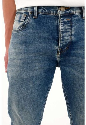 Tennis Jean Skinny Tiro Medio Azul Medio Para Hombre