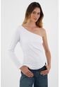 Tennis Camiseta De Un Solo Hombro Blanca Para Mujer de Tennis