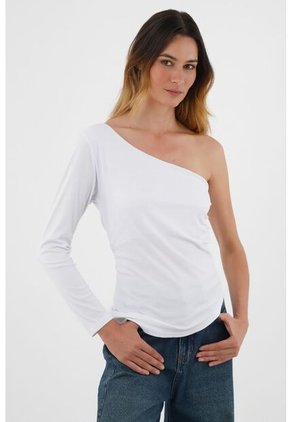 Tennis Camiseta De Un Solo Hombro Blanca Para Mujer