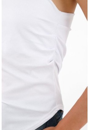 Tennis Camiseta De Un Solo Hombro Blanca Para Mujer