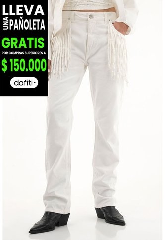 Tennis Jean Recto Tiro Alto Con Flecos Para Mujer Tennis