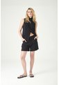 Tennis Bermuda Fit Relajado Con Bolsillos Laterales En Negra Para Mujer de Tennis