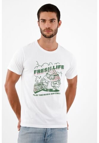 Tennis Camiseta Blanca Estampada Para Hombre Tennis