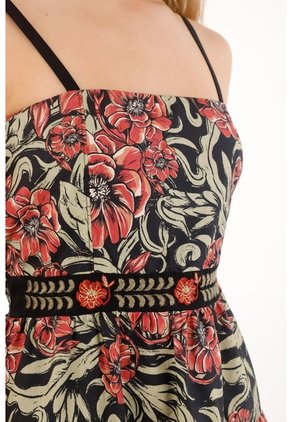Tennis Vestido Corto Estampado De Flores Multicolor Para Mujer