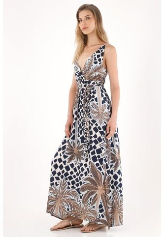 Tennis Vestido Largo Con Estampado De Palmeras Para Mujer Tennis