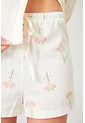 Tennis Bermuda Con Estampado Floral En Algodón Crema Para Mujer de Tennis