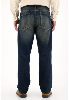 Tennis Jean Loose Con Roto Azul Oscuro Para Hombre