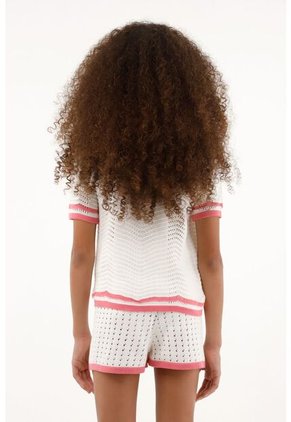 Camiseta Tejida Manga Corta Para Niña