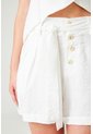 Tennis Bermuda Tradicional Con Botonadura Frontal Blanca Para Mujer de Tennis