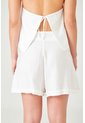 Tennis Bermuda Tradicional Con Botonadura Frontal Blanca Para Mujer de Tennis
