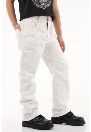 Jean Recto Crudo Con Apliques Para Niña