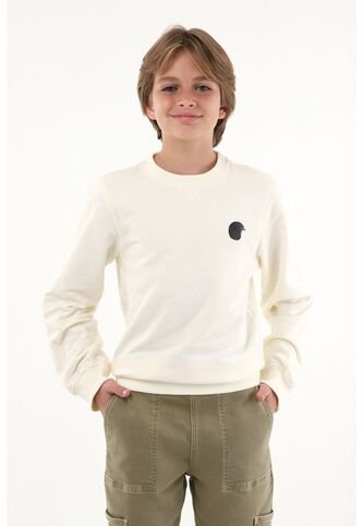 Buzo Crudo Con Estampado De Casco Y Moto Para Niño Tennis