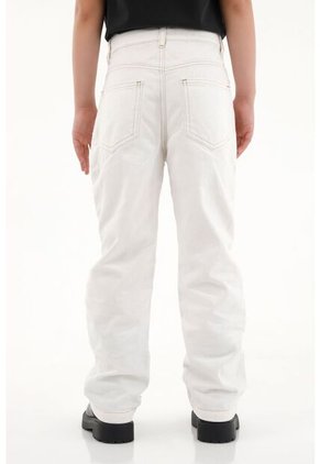 Jean Recto Crudo Con Apliques Para Niña