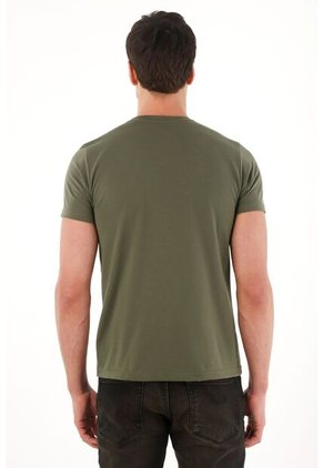 Tennis Camiseta Básica Con Bordado Localizado Verde Para Hombre