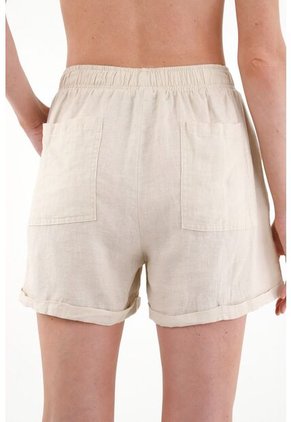 Bermuda En Lino Crudo Para Mujer