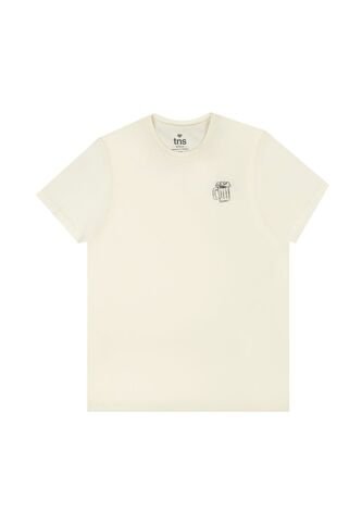 Tennis Camiseta Con Estampado En Frente Y Espalda Crudo Para Hombre Tennis