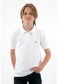Polo Cuello Tejido Blanca Para Niño de Tennis