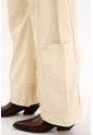 Tennis Jean Wide Leg Con Cortes Desflecados Amarillo Para Mujer de Tennis