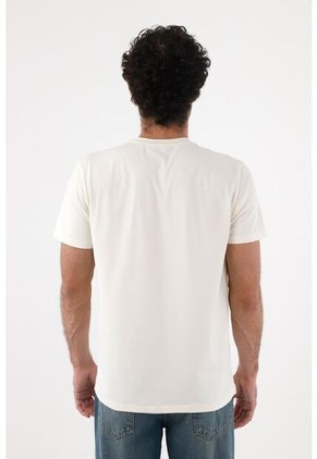 Tennis Camiseta Para Hombre De Algodón Blanca Regular Con Mini Raquetas En El Pecho