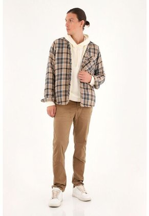 Camisa A Cuadros Con Forro En Ovejero Para Hombre