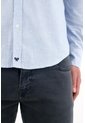 Tennis Camisa Manga Larga Preteñida Azul Con Textura Lisa Para Hombre de Tennis