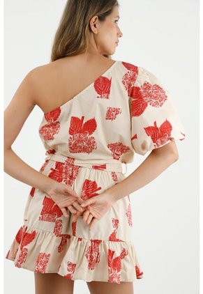 Vestido  Para Mujer Tennis, Vestidos Corto Estampado Orquideas Rojas