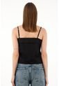 Tennis Camisa Negra De Escote Recto Para Mujer de Tennis