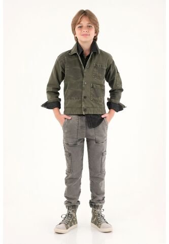 Jean Estilo Jogger Con Pretina Elástica Negro Para Niño Tennis